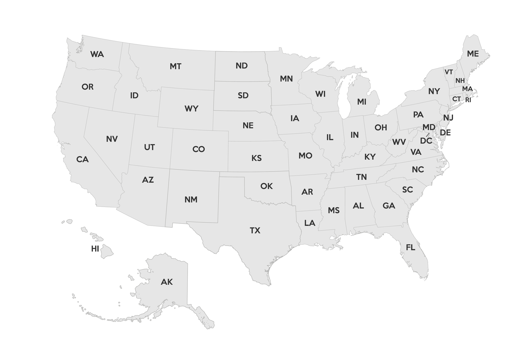 United States outline map