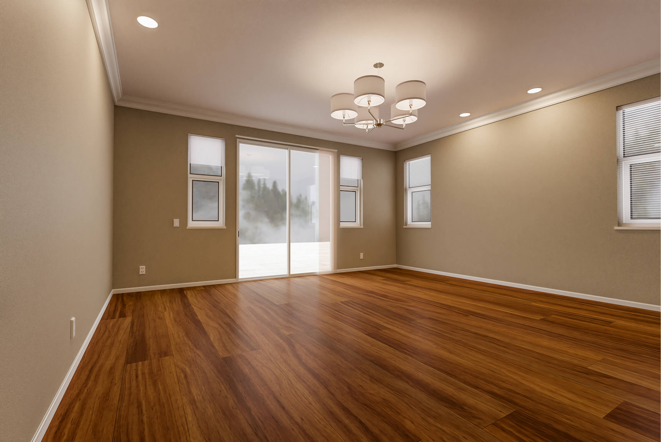 Empty room with wooden floor