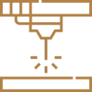 Stylized laser engraver symbol